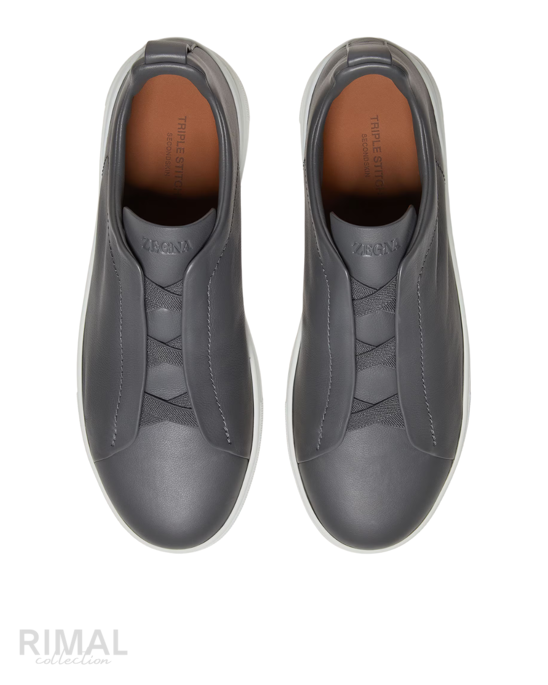 Zegna Triple Stitch SECONDSKIN Sneakers – Dark Grey - View 2