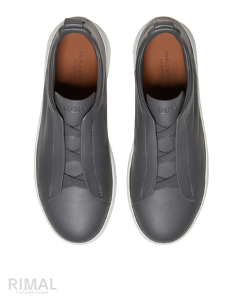 Zegna Triple Stitch SECONDSKIN Sneakers – Dark Grey - View 2
