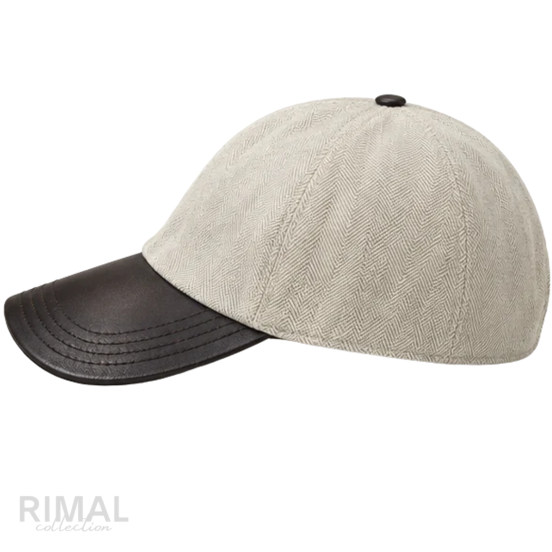 Berluti | Linen Wool Blend Baseball Cap with Leather Visor dark brown - View 2