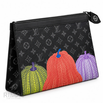 LV – Louis Vuitton x Yayoi Kusama Monogram Pumpkin Trio Toiletry Pouch