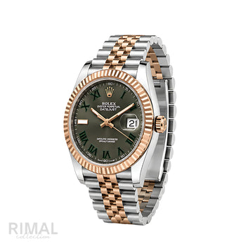 Rolex Datejust Wimbledon Dial Two Tone Rose Gold Watch - image 2