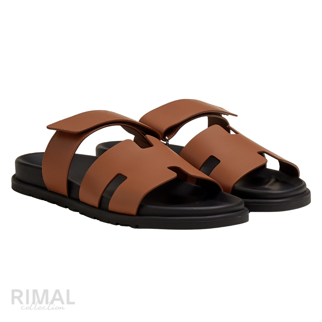 Hermès Chypre sandals brown leather