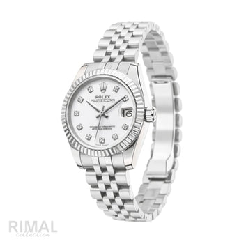 Rolex Datejust White Diamond Dial Watch