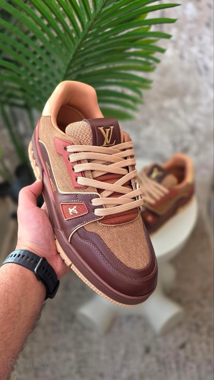 Louis Vuitton LV Trainer Sneaker – Maroon & Brown - View 5