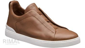 Zegna Triple Stitch Beige Sneaker | Men