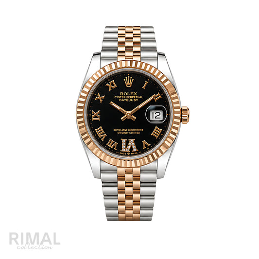 Rolex Datejust Black Diamond Dial Silver Watch - image 1