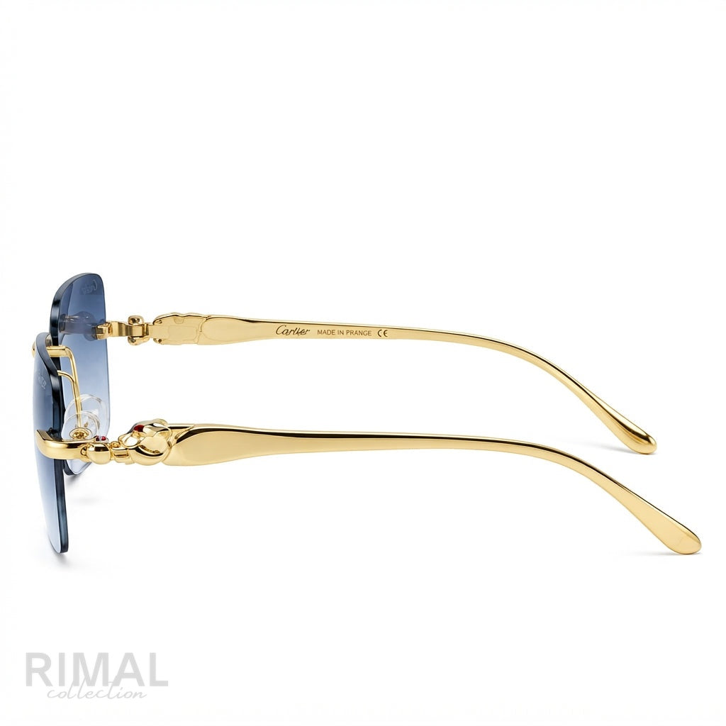 Cartier Sunglasses Gold-Tone – Blue Gradient - View 2