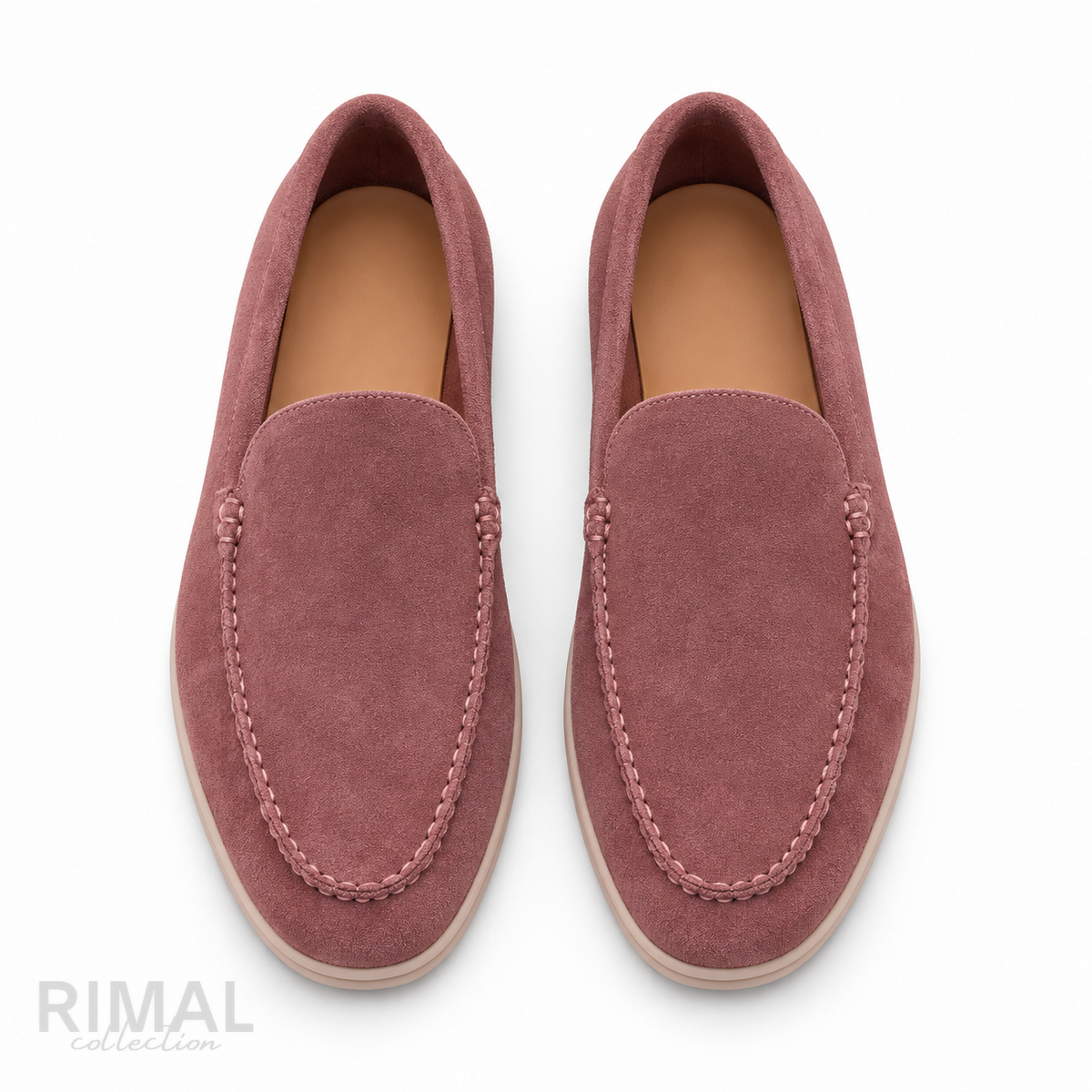 Loro Piana Summer Walk Suede Loafers – Dusty Pink - View 4