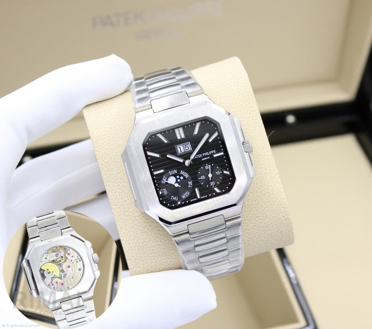 Patek Philippe | Cubitus Instantaneous Grand Date Day Moon Phases Watch – White – Product Image 1
