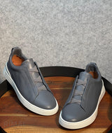 Zegna Footwear | Triple Stitch Slate Grey