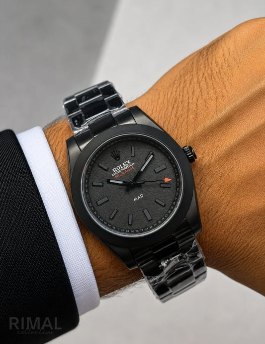 Rolex | Custom Oyster Perpetual Mecca Kaaba Door Matte Engraved Watch – Black / Gold – Product Image 1
