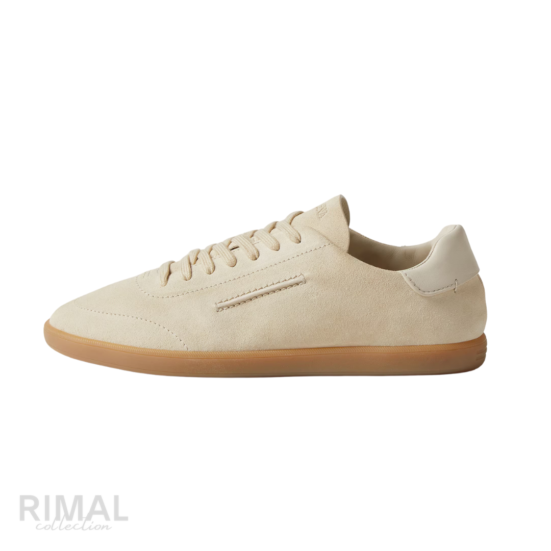 Zegna Suede Sneakers – White - View 1