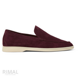 Loro Piana Summer Walk Suede Loafers – Maroon