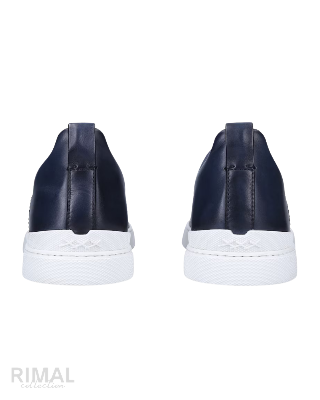 Zegna Crocodile-Pattern Sneakers – Navy Blue - View 3