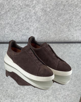 Zegna Footwear | Triple Stitch Suede Brown