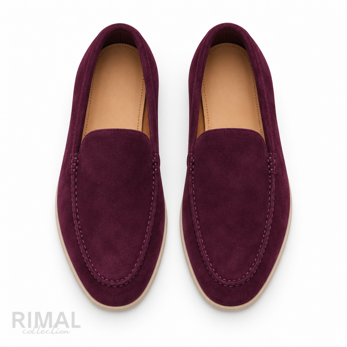 Loro Piana Summer Walk Suede Loafers – Burgundy Plum - View 3