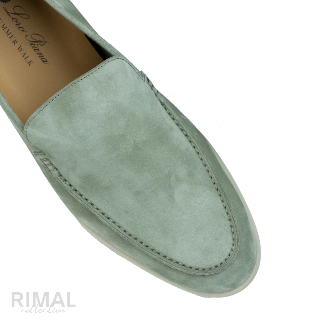 Loro Piana Summer Walk Loafers – Light Green - View 2