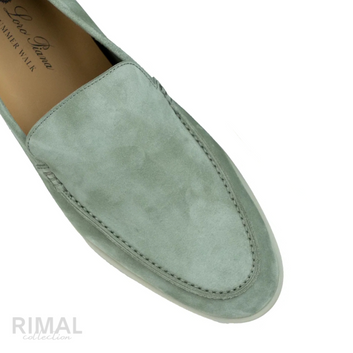 Loro Piana Summer Walk Loafers – Light Green - View 2