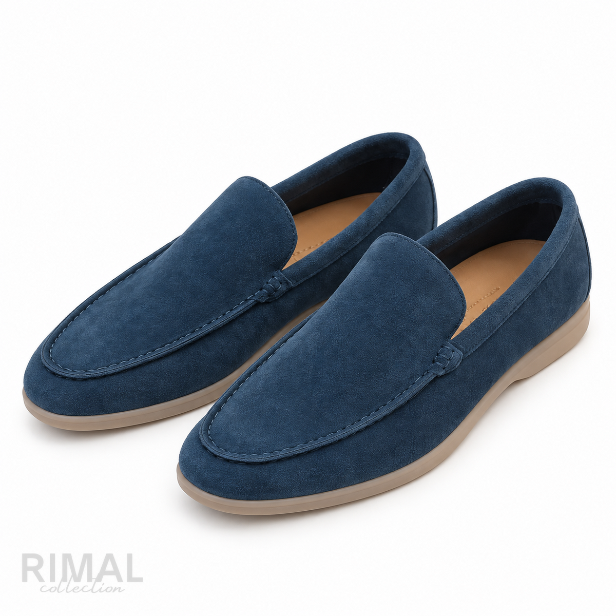 Loro Piana Summer Walk Suede Loafers – Deep Teal Blue - View 5