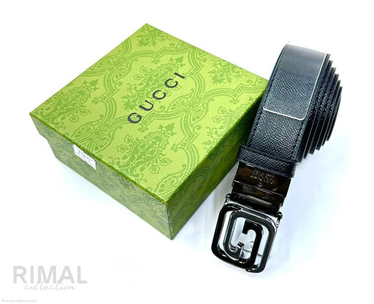 Gucci | Reversible Square Buckle Belt – Black / Silver – Product Image 1