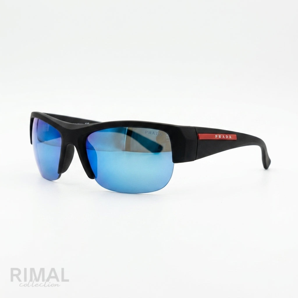 Prada Sport Sunglasses Linea Rossa – Vibrant Blue Mirror Lens - View 2