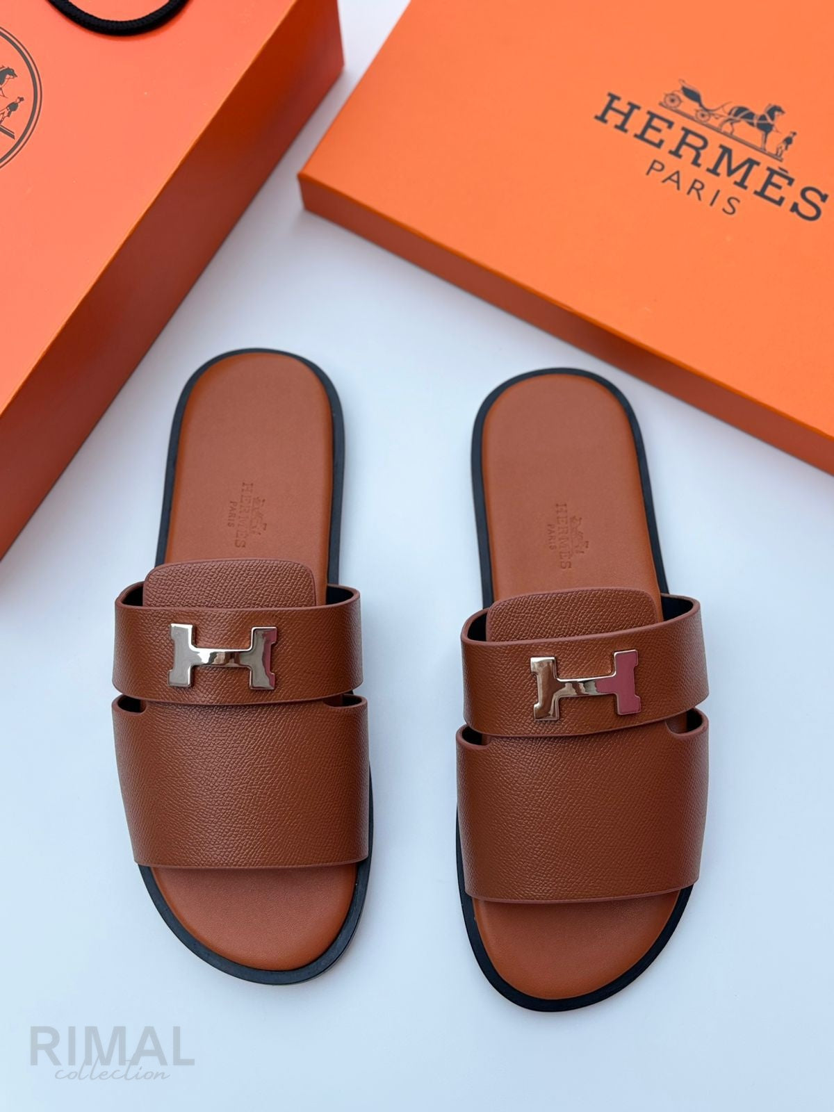 Hermès | Izmir Blanc Navy Blue Sandals – Blanc Navy Blue – Product Image 1
