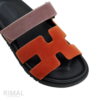 Hermès Chypre Sandals – Orange Canyon / Bruyère - View 2