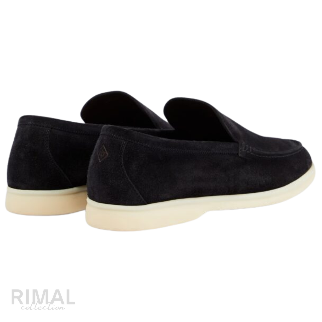 Loro Piana Walk Suede Loafers Black Summer - View 3