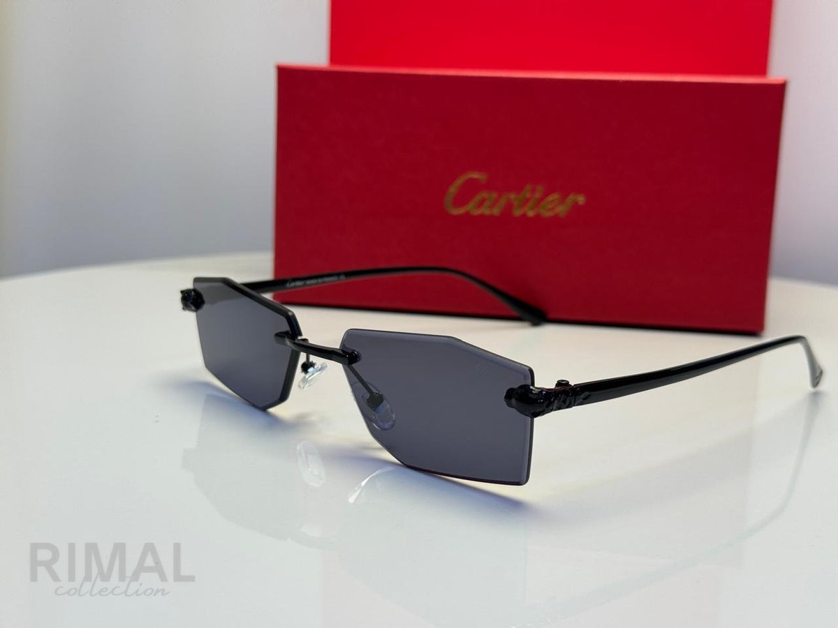 Cartier | Panthère de Cartier Rimless Sunglasses – Black / Grey Gradient – Product Image 1