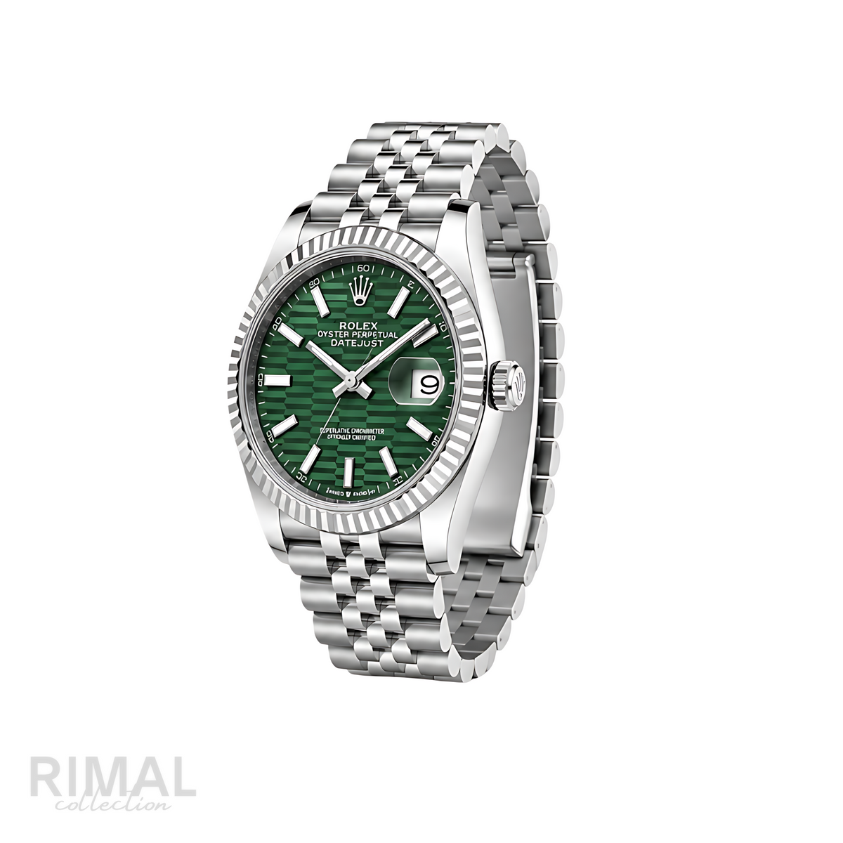 Rolex Datejust Mint Green Waffle Dial Silver Watch - image 3