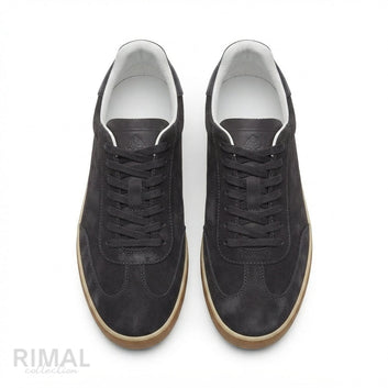 Loro Piana Tennis Walk Suede Sneakers – Dark Grey - View 1