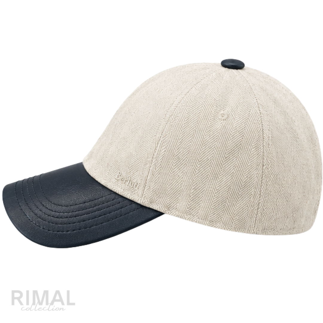Berluti | Herringbone & Leather Visor Baseball Cap - View 3