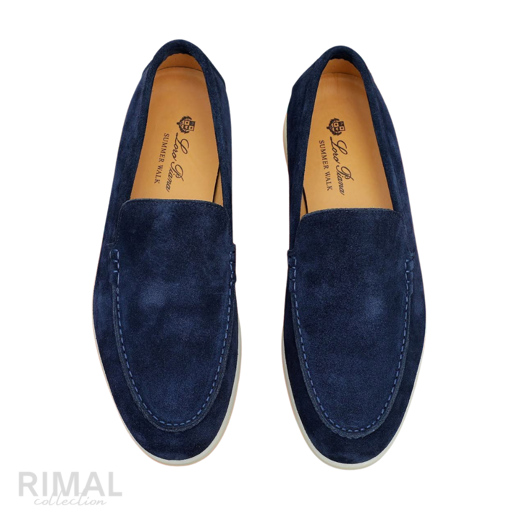 Loro Piana Summer Walk Suede Loafers – Dark Navy - View 4