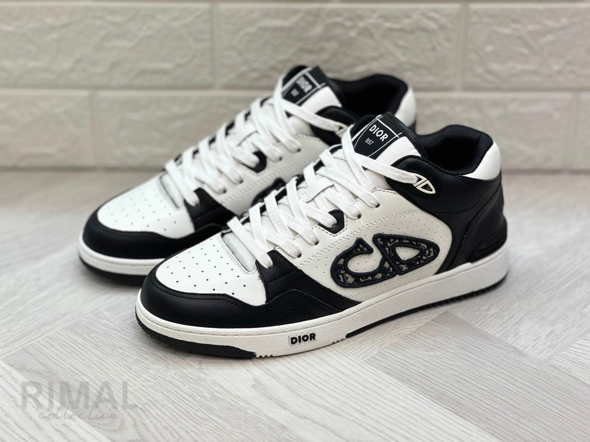 Dior B57 Mid-Top Sneakers – Black & White - View 2