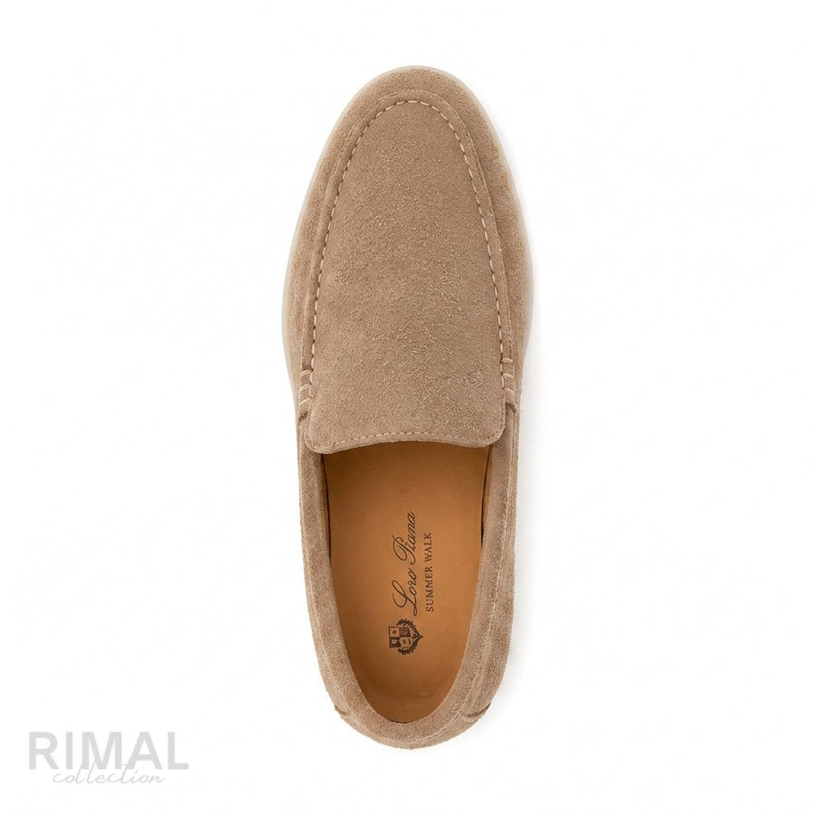 Loro Piana Suede Slip-On Loafers – Beige