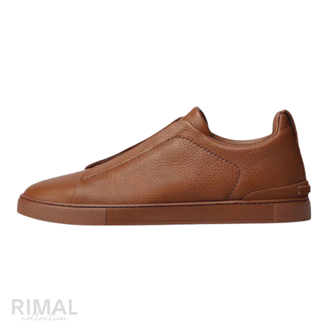 Zegna | Triple Stitch Foliage Brown - View 1