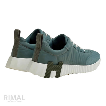 HERMÈS Bouncing Sneaker Canvas Suede Sage Green Olive