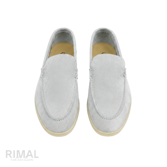 Loro Piana Suede Loafers – Light Grey - View 4