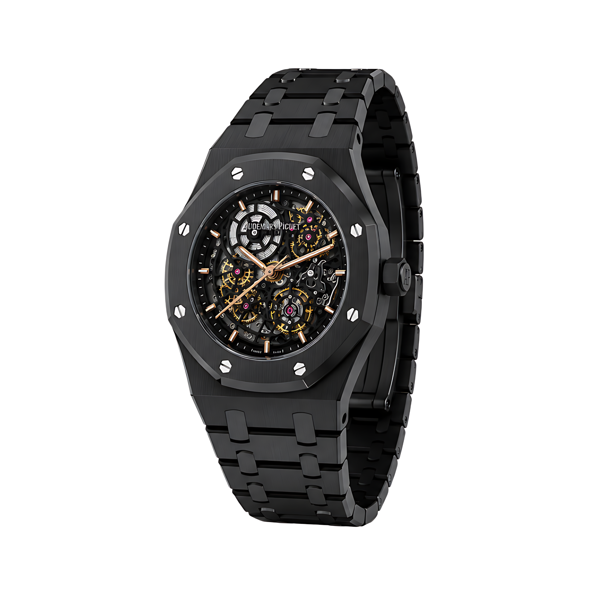 Audemars Piguet Royal Oak Double Balance Black Dial Wheel Skeleton Black Watch - image 2