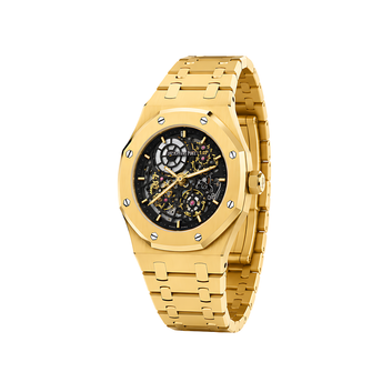 Audemars Piguet Royal Oak Double Balance Black Dial Wheel Skeleton Gold Watch - image 2