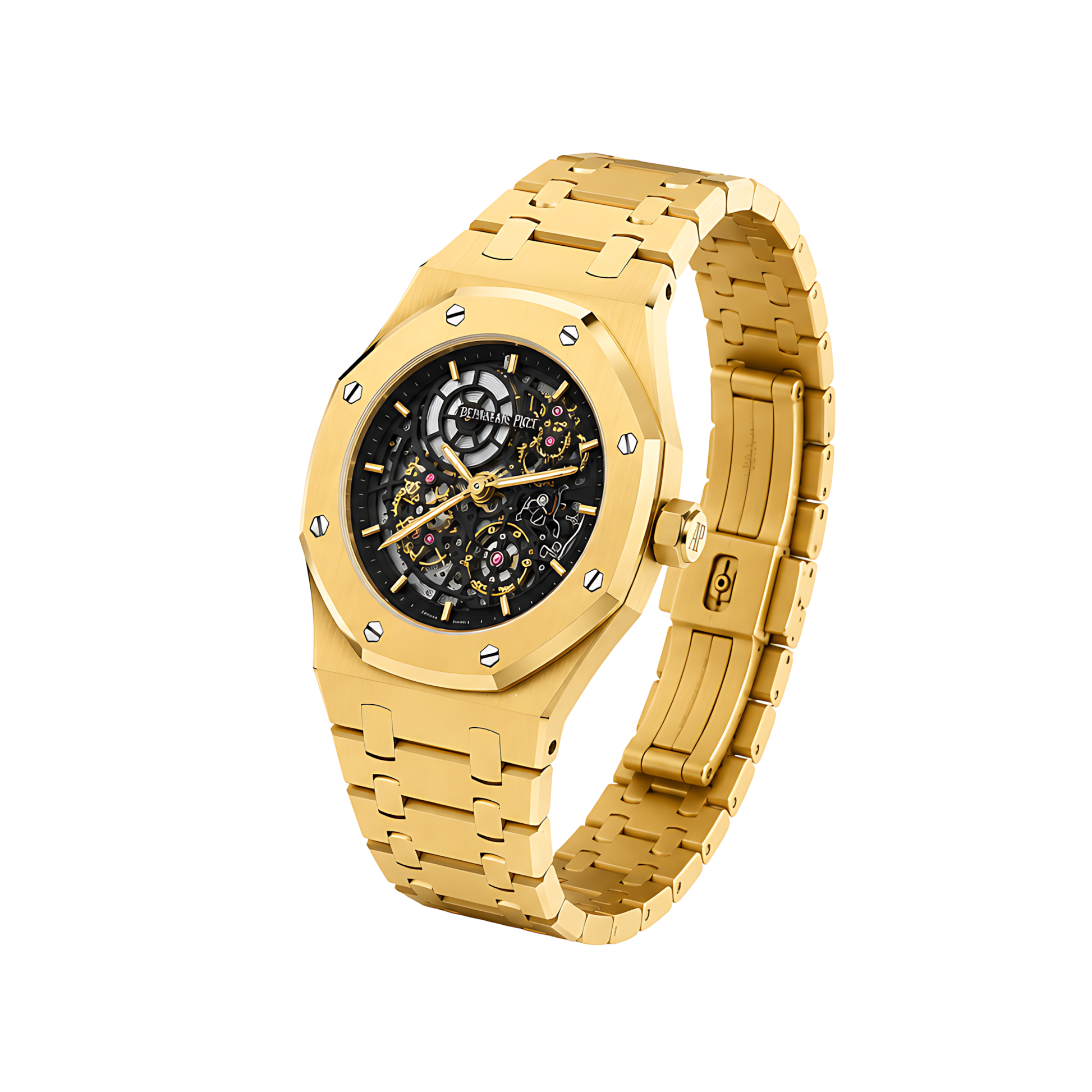 Audemars Piguet Royal Oak Double Balance Black Dial Wheel Skeleton Gold Watch - image 3