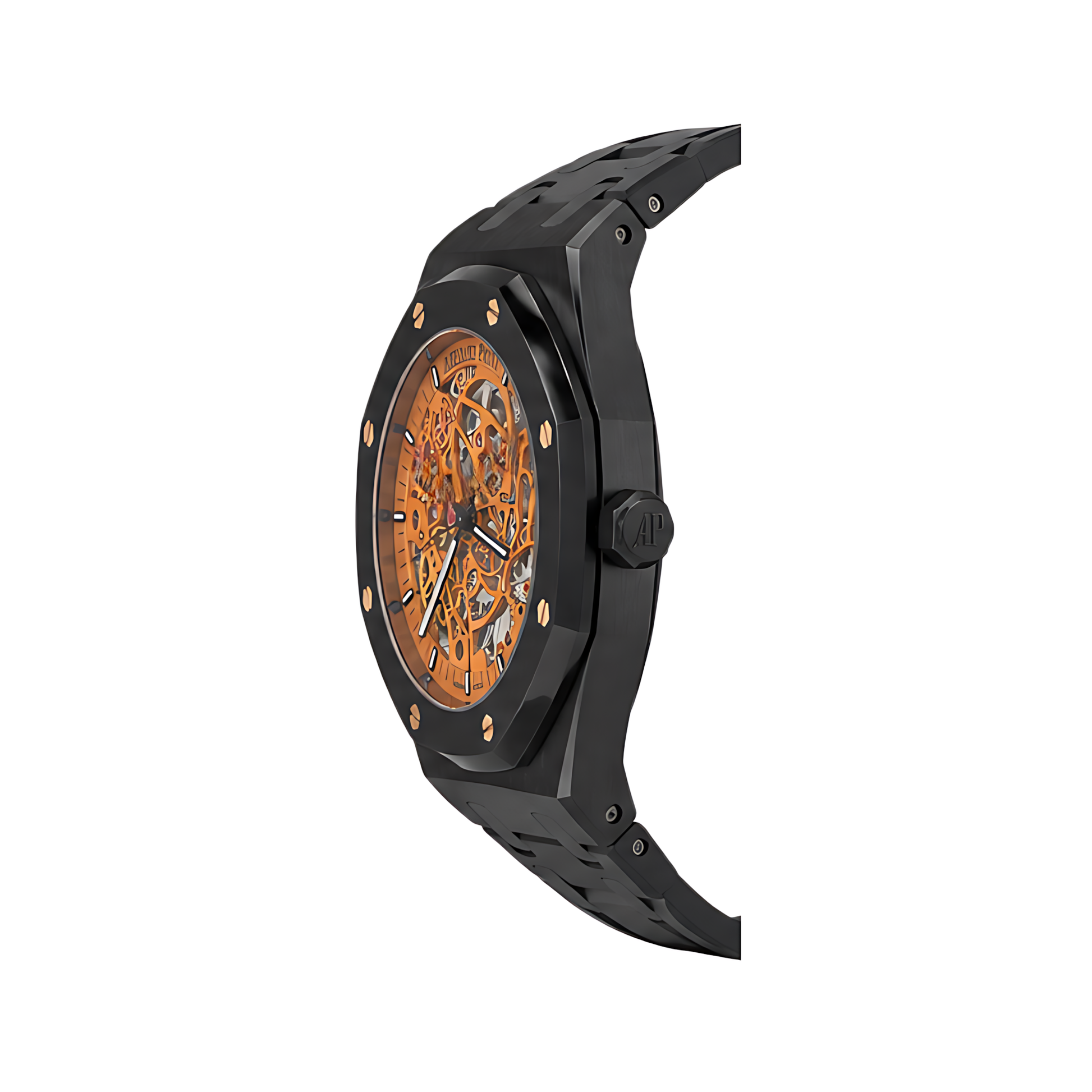 Audemars Piguet Royal Oak Skeleton Black Ceramic Orange Watch - image 3