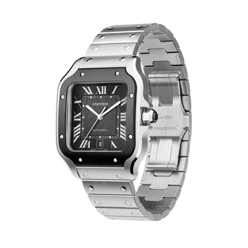 Cartier Santos de Cartier Stainless Steel With Green Sunburst Dial Watch