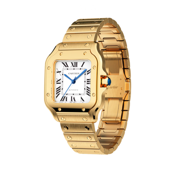 Cartier Santos de Cartier Yellow Gold White Dial Watch