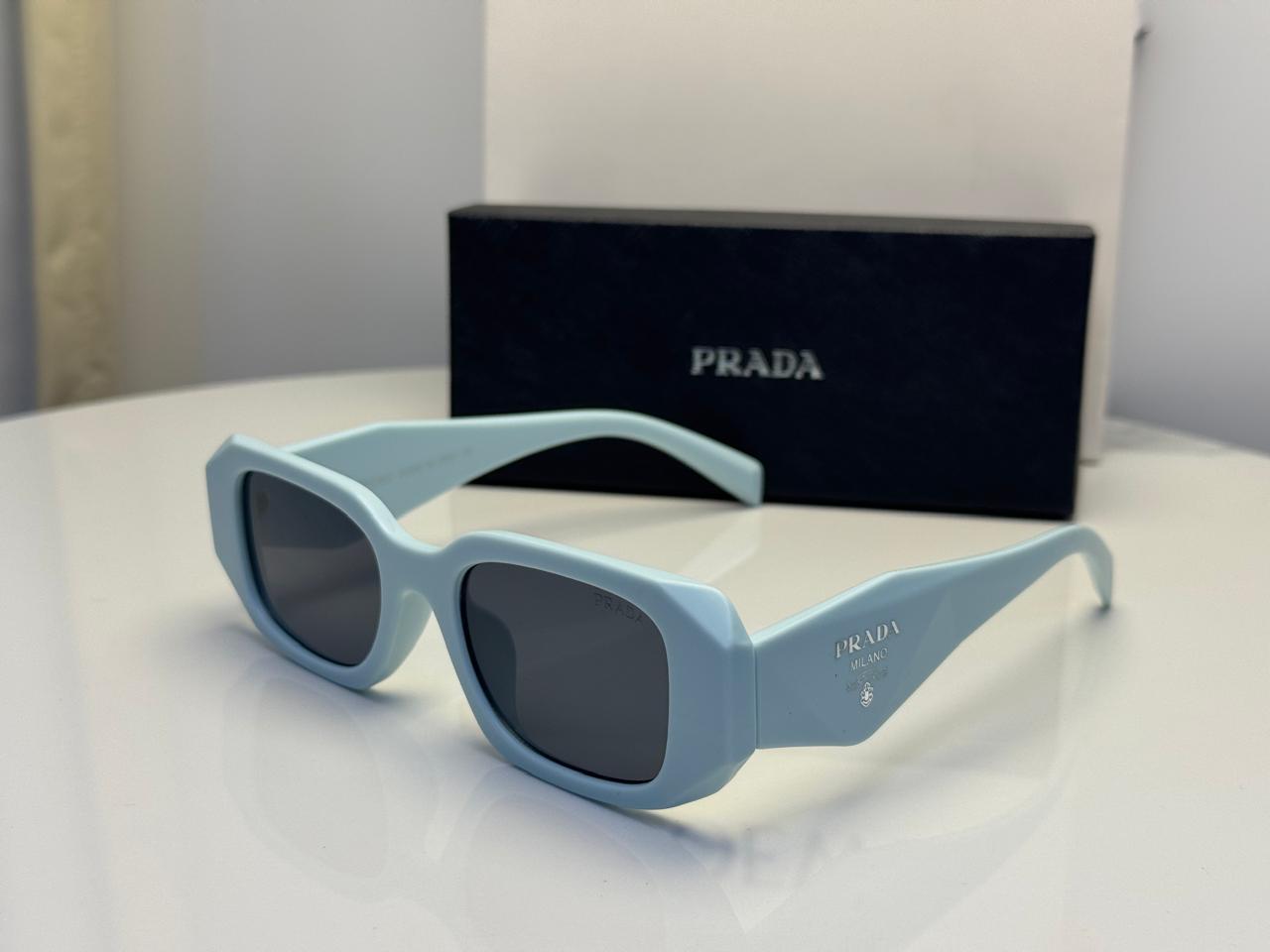 Prada | Symbole Rectangular Sunglasses – Transparent / Blue – Product Image 1