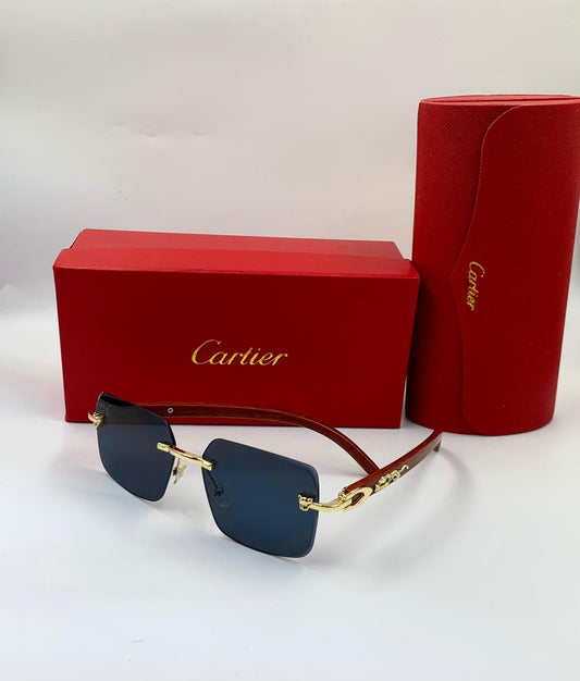 Cartier | C Decor Rimless Geometric Sunglasses – Gold / Brown Gradient – Product Image 1