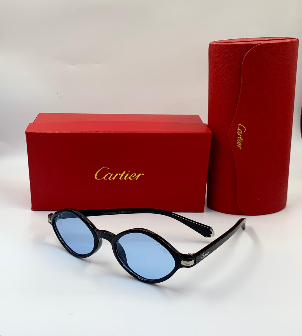 Cartier | Piccadilly Oval Sunglasses – Black / Grey – Product Image 1