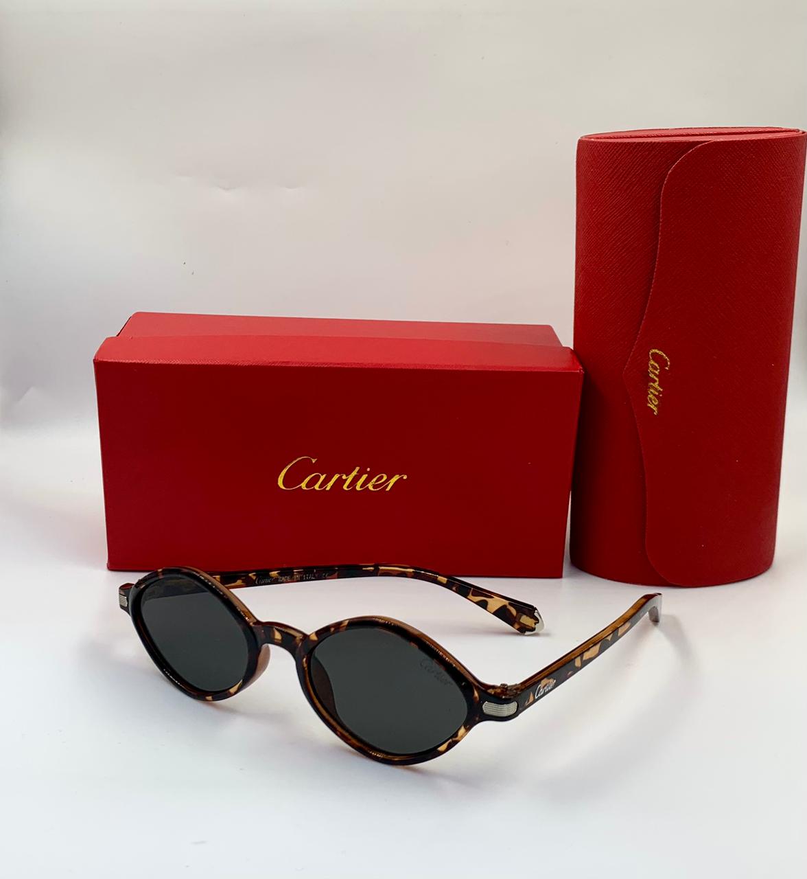 Cartier | Piccadilly Oval Sunglasses – Black / Brown – Product Image 1