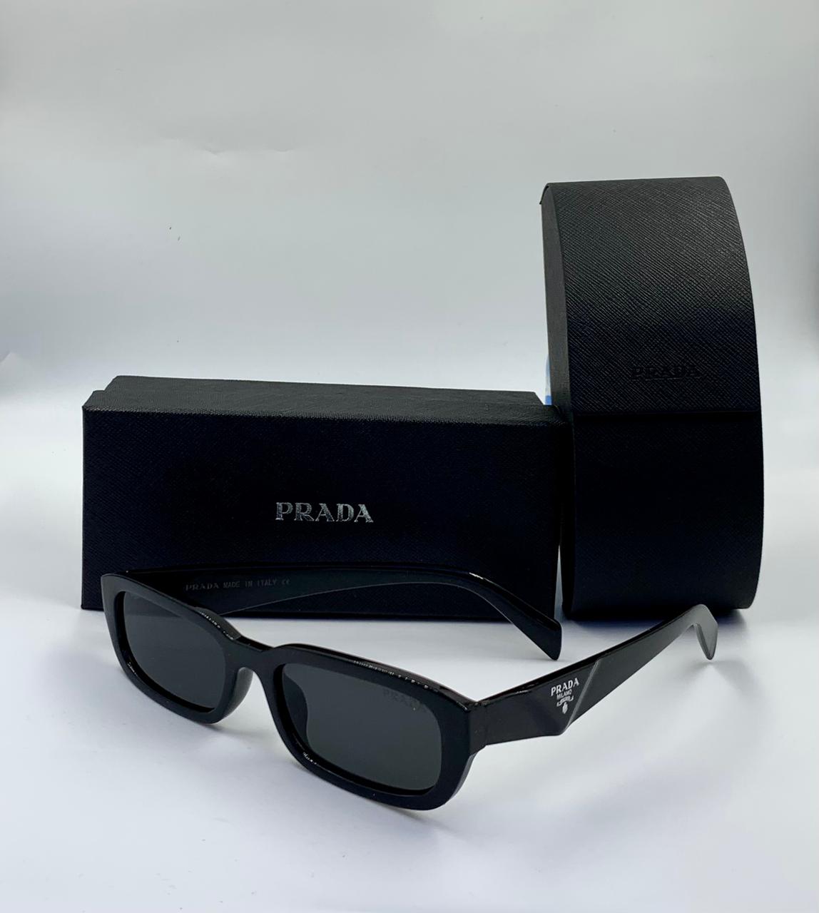Prada | Symbole Geometric Acetate Sunglasses – Black – Product Image 1