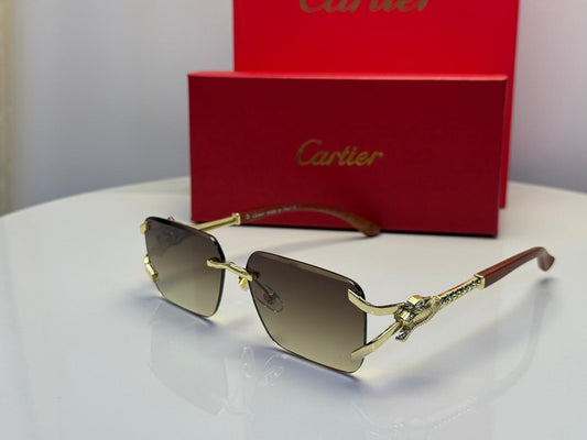 Cartier | Panthère de Cartier Sunglasses – Silver / Blue – Product Image 1
